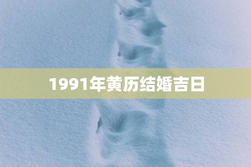 1991年黄历结婚吉日