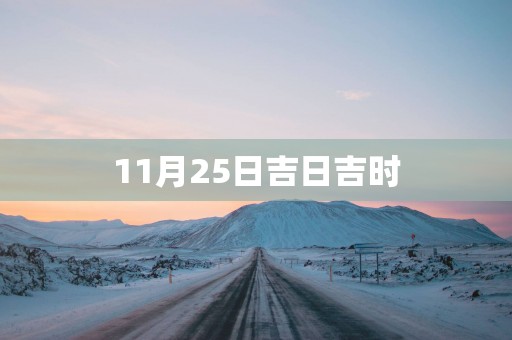 11月25日吉日吉时 11月25日吉日吉时