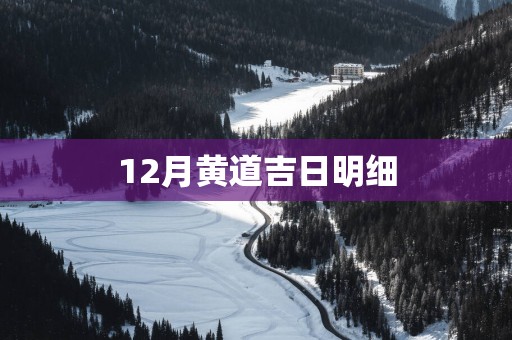 12月黄道吉日明细