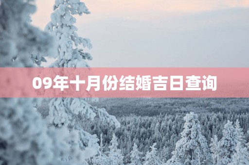 09年十月份结婚吉日查询