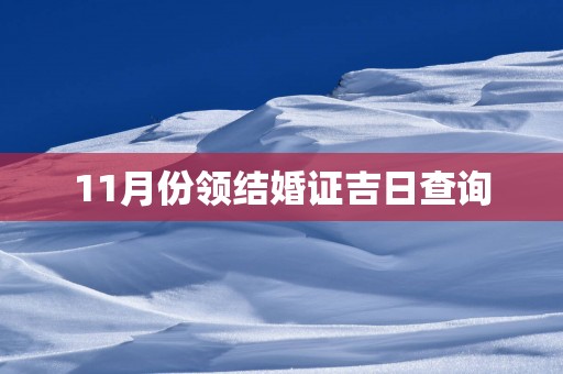 11月份领结婚证吉日查询
