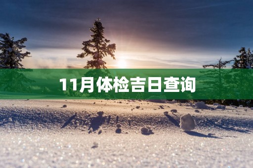 11月体检吉日查询