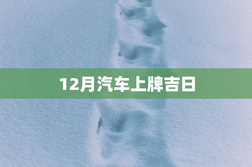 12月汽车上牌吉日