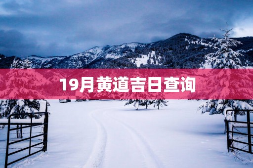 19月黄道吉日查询
