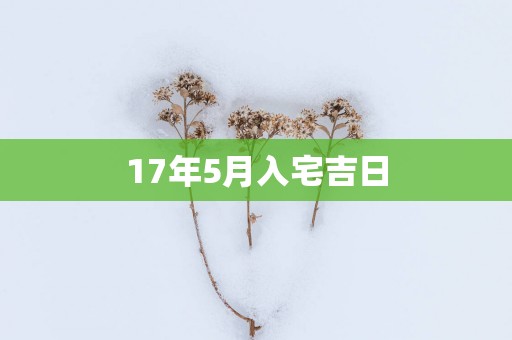 17年5月入宅吉日
