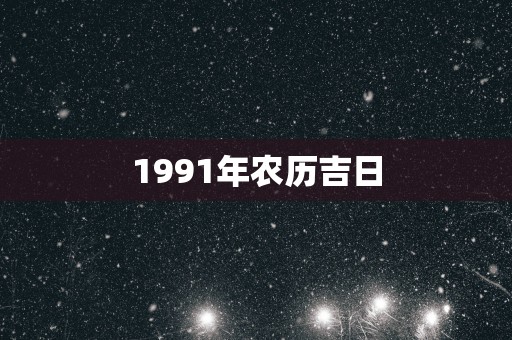 1991年农历吉日