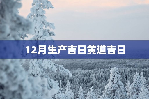 12月生产吉日黄道吉日