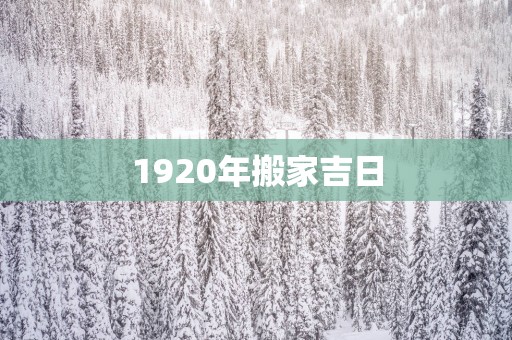 1920年搬家吉日