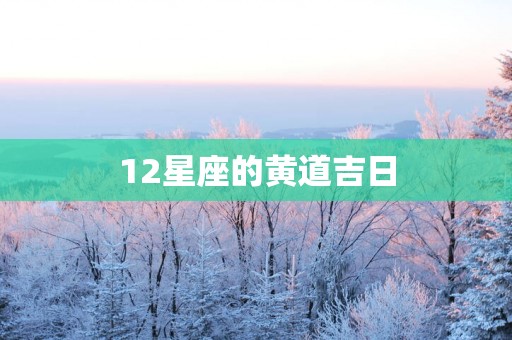 12星座的黄道吉日