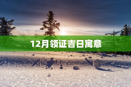 12月领证吉日寓意