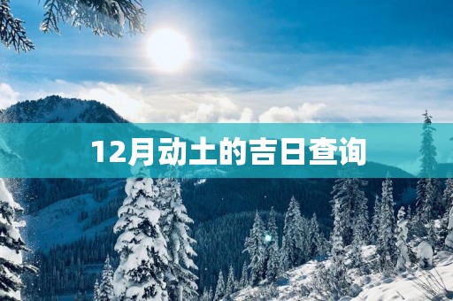 12月动土的吉日查询
