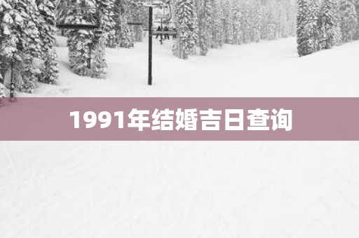 1991年结婚吉日查询