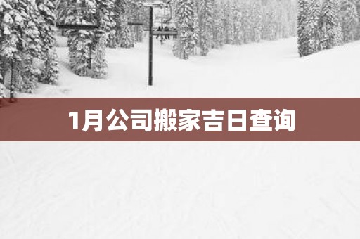 1月公司搬家吉日查询