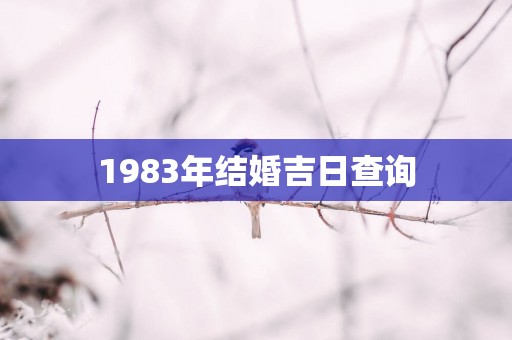 1983年结婚吉日查询