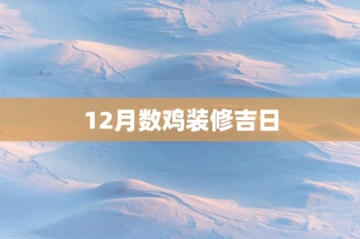12月数鸡装修吉日