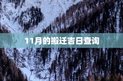 11月的搬迁吉日查询