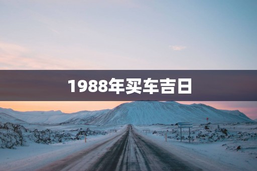 1988年买车吉日