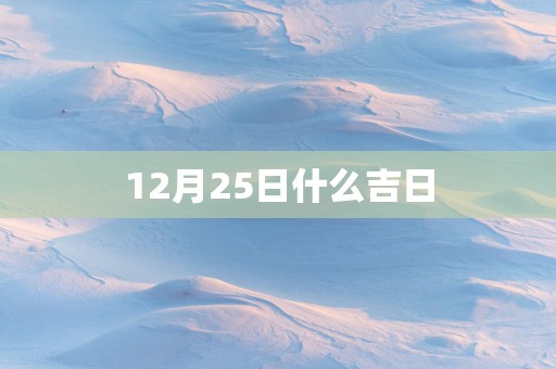12月25日什么吉日