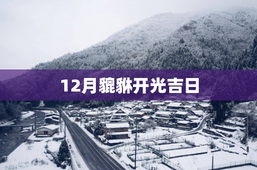 12月貔貅开光吉日