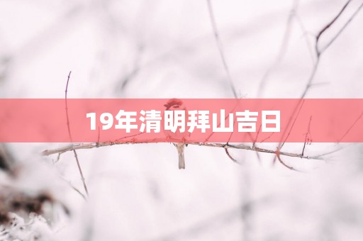 19年清明拜山吉日