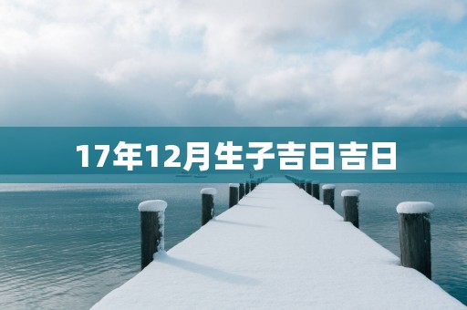 17年12月生子吉日吉日