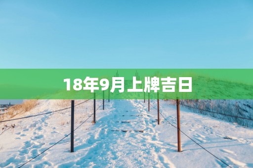 18年9月上牌吉日