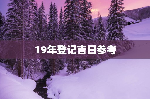 19年登记吉日参考