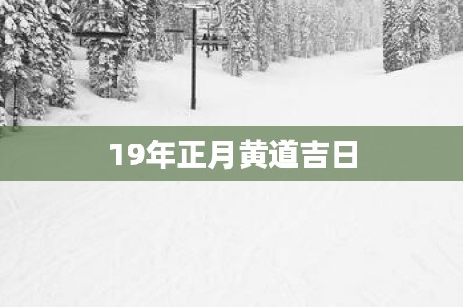 19年正月黄道吉日