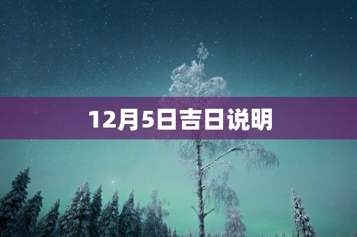 12月5日吉日说明