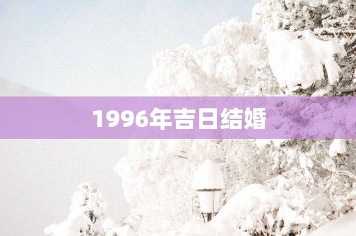 1996年吉日结婚 1996年吉日结婚