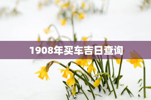 1908年买车吉日查询