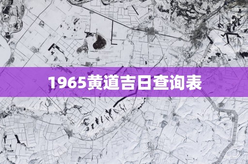 1965黄道吉日查询表