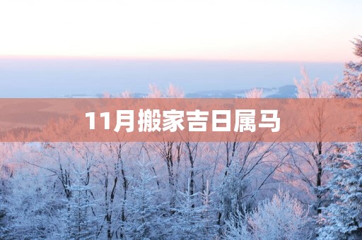 11月搬家吉日属马