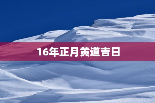 16年正月黄道吉日