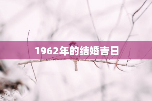 1962年的结婚吉日