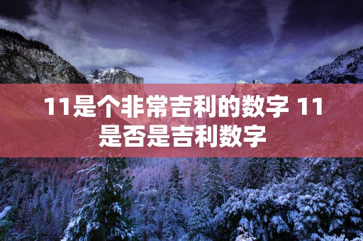 11是个非常吉利的数字 11是否是吉利数字
