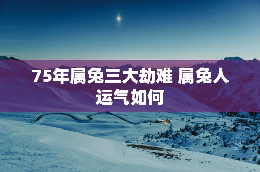 75年属兔三大劫难 属兔人运气如何