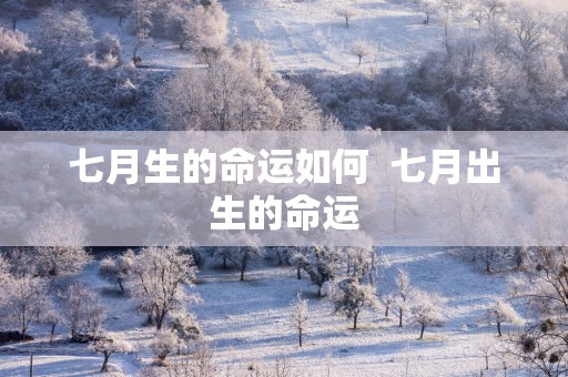 七月生的命运如何  七月出生的命运