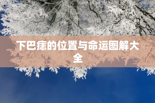 下巴痣的位置与命运图解大全