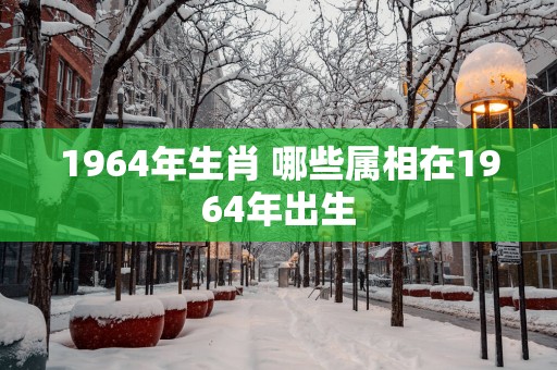 1964年生肖 哪些属相在1964年出生