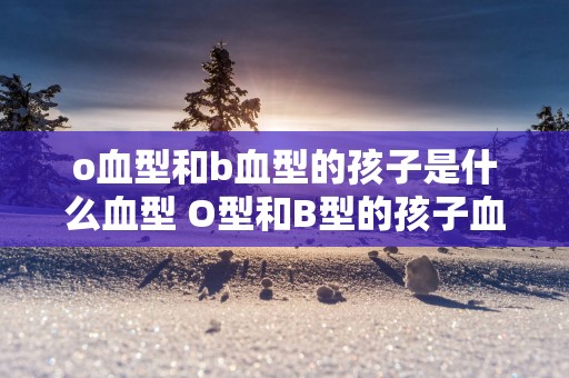o血型和b血型的孩子是什么血型 O型和B型的孩子血型是什么