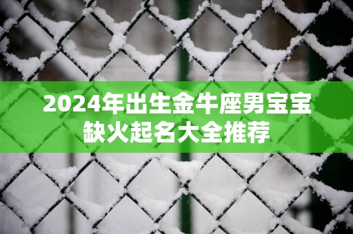 2025年出生金牛座男宝宝缺火起名大全推荐