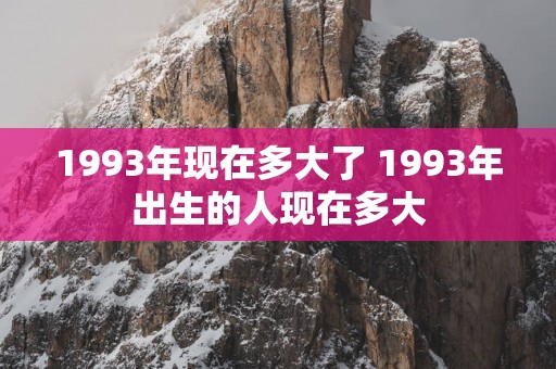 1993年现在多大了 1993年出生的人现在多大
