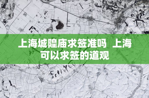 上海城隍庙求签准吗  上海可以求签的道观
