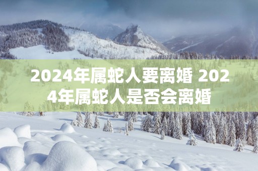 2025年属蛇人要离婚 2025年属蛇人是否会离婚