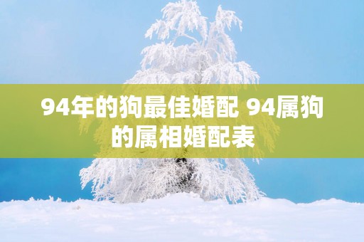 94年的狗最佳婚配 94属狗的属相婚配表