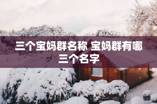 三个宝妈群名称 宝妈群有哪三个名字