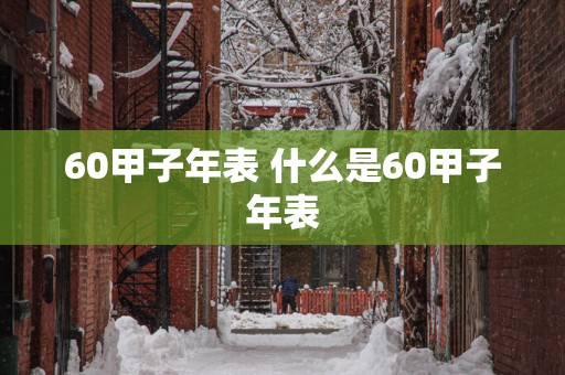 60甲子年表 什么是60甲子年表