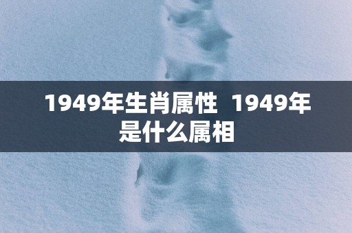 1949年生肖属性  1949年是什么属相