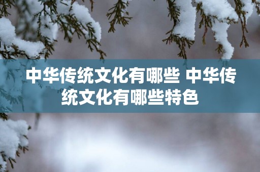 中华传统文化有哪些 中华传统文化有哪些特色